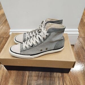 Paul Smith Gray and White High-Top Sneakers